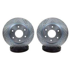 Infiniti QX56 Brake Rotors (2) - Front - Baer Brakes - Claw Performance, Slotted/Drilled - `03-`06